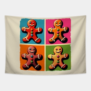 Gingerbread Groove: A Pop Art Celebration - Classic Christmas Tapestry