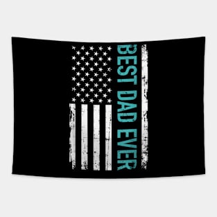 Father's day Best dad ever with US american flag Tapestry