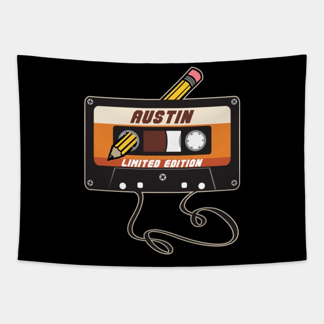 Austin - Limited Edition Cassette Tape Vintage Style Tapestry by torrelljaysonuk