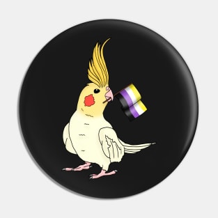 Non-Binary Pride Cockatiel Pin