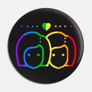 Lesbian Rainbow Color Women Pin