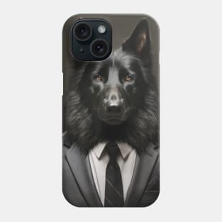 Belgian Sheepdog Dog in Suit Phone Case