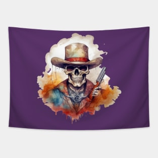 Skull With Guns Tapestry