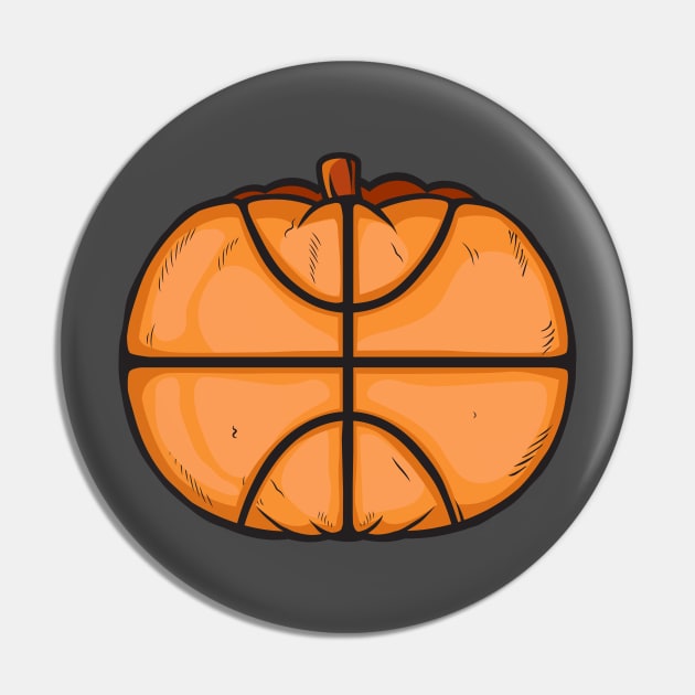 Basketball Pumpkin Head Halloween Pin by Candaria