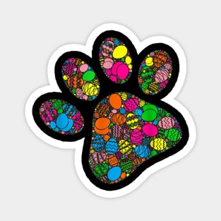 Colorful Egg Dog Paw Gift For Women Men Kids - Easter Day Magnet