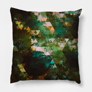 LIFE IN WATER Abstract Glitch Art Pillow