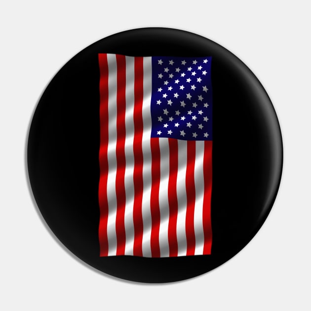 Wavy American flag Pin by DrewskiDesignz