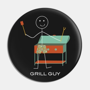 Funny Mens Grill BBQ Design Pin