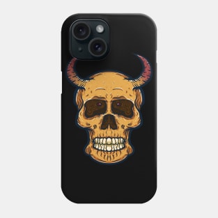 Skull head with horn Phone Case