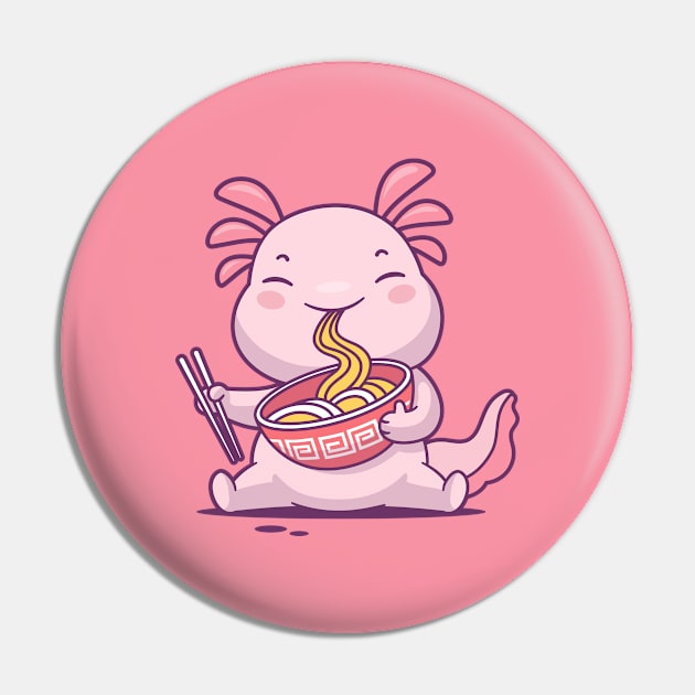 Ramen Axolotl Pin by zoljo