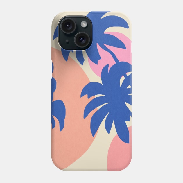 Blue palm trees summer time Phone Case by JulyPrints