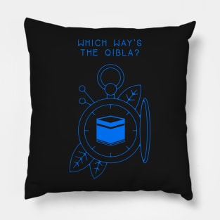 Which Way's The Qibla? Night Blue Pillow