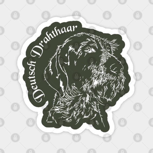 Deutsch Drahthaar Dog Portrait Magnet by wilsigns