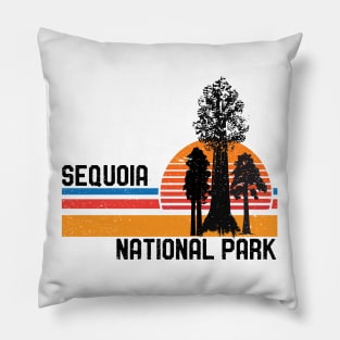 Vintage Sequoia National Park California Retro Sequoia Tree Pillow