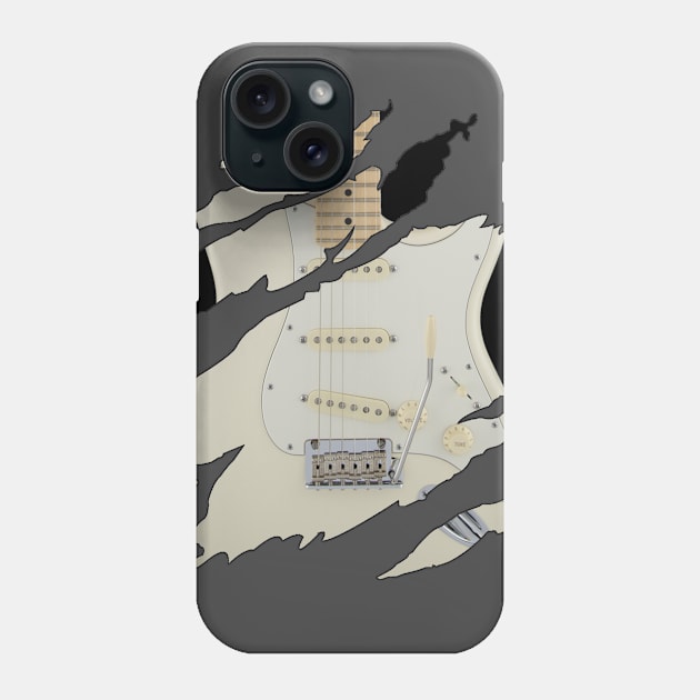 White Stratocaster Soul Phone Case by Flyingpanda