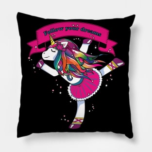 Rainbow Unicorn Follow Your Dreams Pillow