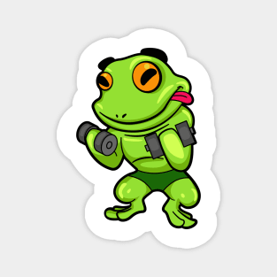 Frog at Biceps training with Dumbbells Magnet