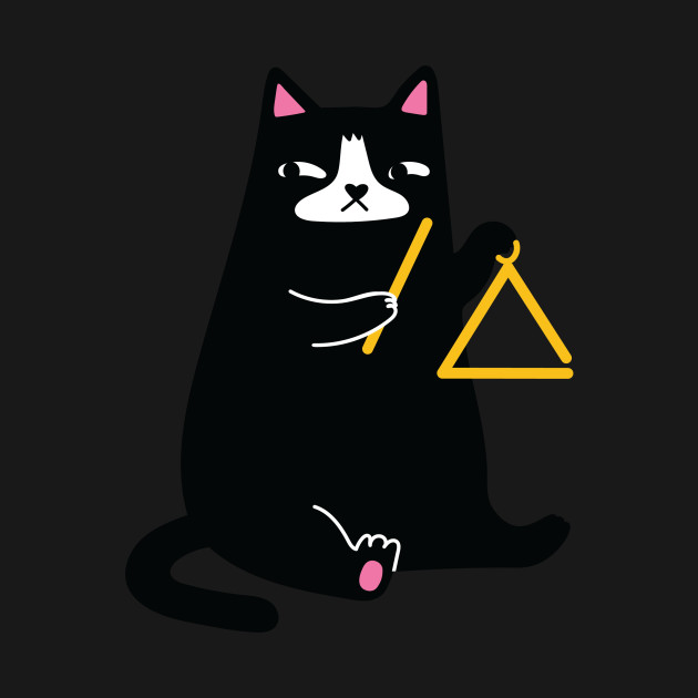 Discover Triangle Cat - Full Front - Black Cat - T-Shirt