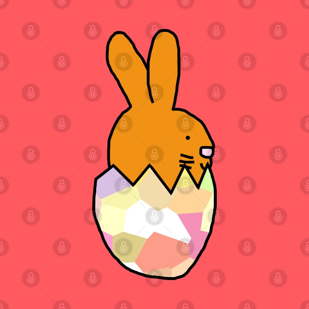 Gold Bunny Hatching from Easter Egg by ellenhenryart