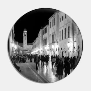 The Dubrovnik Stradun at Night - BW Pin