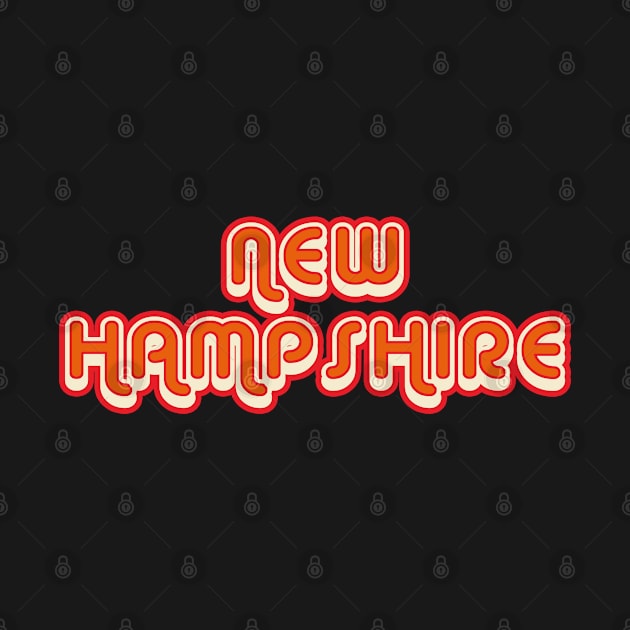 New Hampshire retro 70s vintage graphic with shadow by Webdango