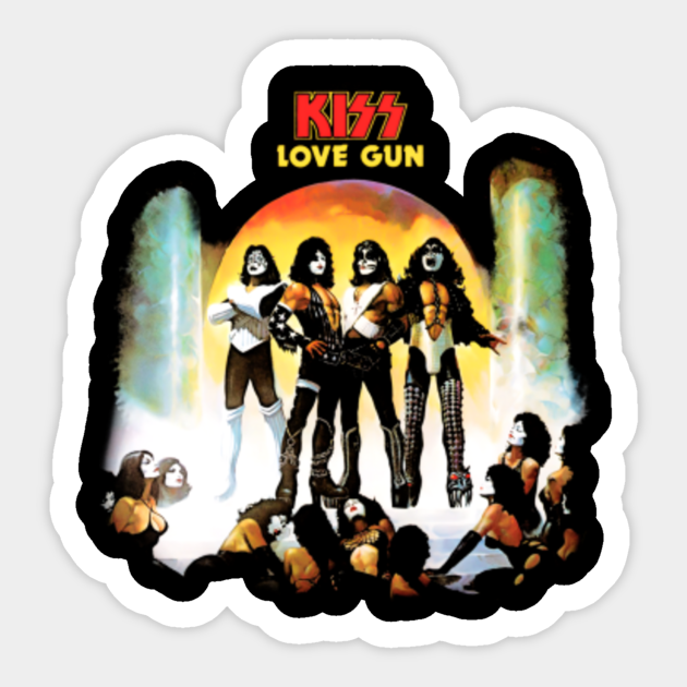 Download Retro Rock Band Kiss Love Gun Gene Simmons Kiss Rock Sticker Teepublic