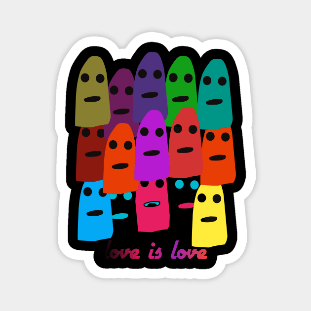 Love is love doodle art Magnet by Mahbur99