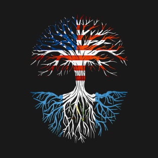 American Grown Guatemalan Roots Tree Guatemala Flag Usa Flag T-Shirt