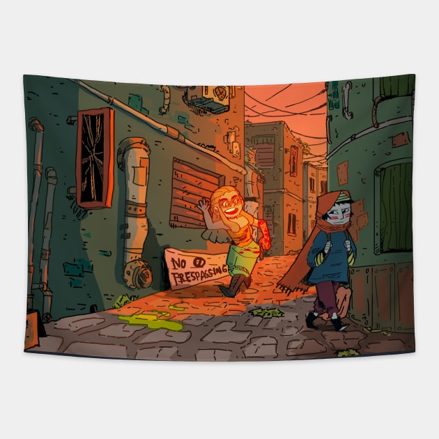 No trespassing Tapestry by reysaurus