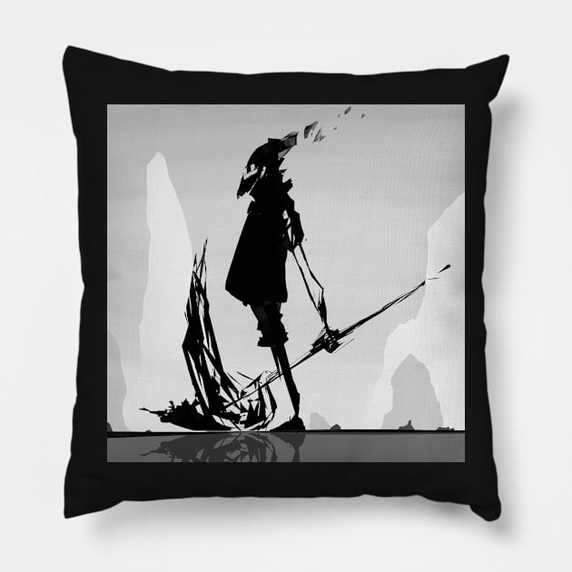 Shattered Tin Can Reaper Print Pillow by JHeavenor