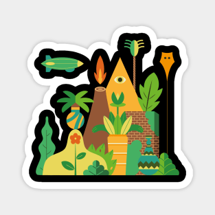 Jungle and lost temple Magnet
