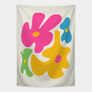 Colorful flowers, Vibrant art, Flower market, Retro 70s, Abstract flowers, Fun art, Groovy Tapestry