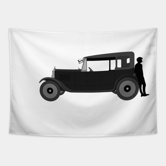 The Blinders - Old Fashioned Car (Smoking) Tapestry by Cool Duck's Tees