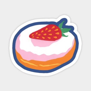 Strawberry Donut Hand Cut Paper Art Magnet