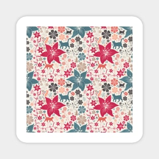 Cats and Flowers Pantone 2023 Magnet