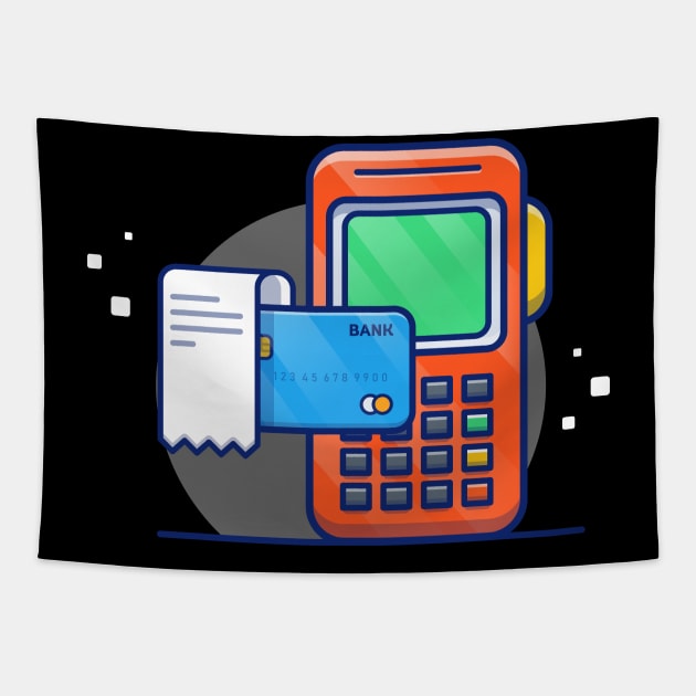 Electronic Data Capture, Receipt, And Bank Card Cartoon Tapestry by Catalyst Labs