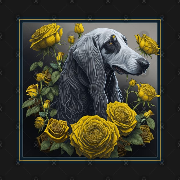 Saluki yellow roses by xlhombat