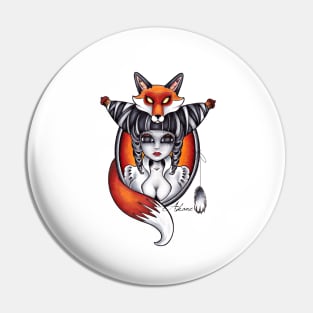 gothic fox Pin