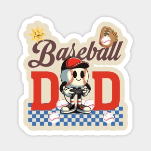 Baseball Dad Game Day, Retro Baseball Dad Magnet