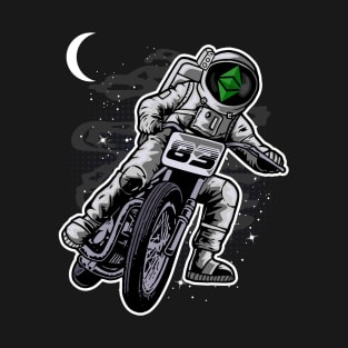 Astronaut Motorbike Ethereum Classic Crypto ETH Coin To The Moon Crypto Token Cryptocurrency Wallet Birthday Gift For Men Women Kids T-Shirt