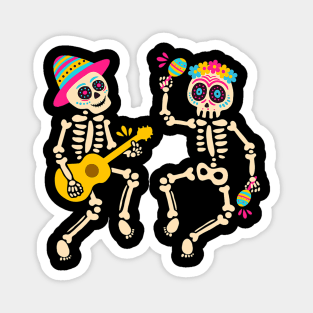 Dia De Los Muertos Skeleton Dancing Skull Day Of The Dead Magnet