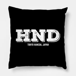 HND Tokyo Haneda Japan Airport Code Pillow