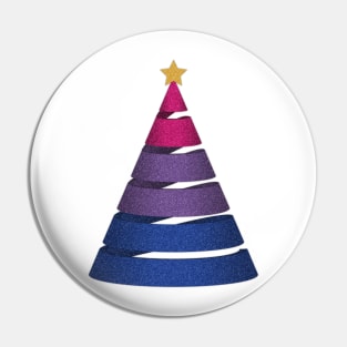 Large Spiral Bisexual Pride Flag Christmas Tree Vector Pin