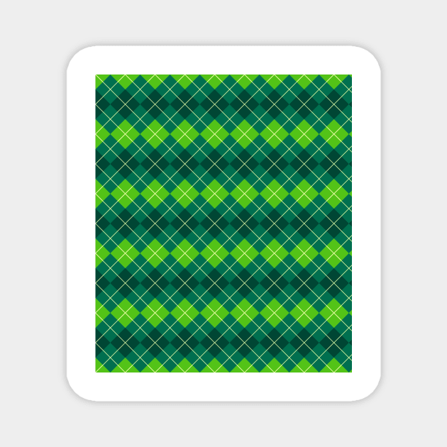 Green Argyle Pattern Magnet by saradaboru