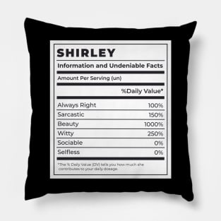 Funny Food Label Female Ingredients SHIRLEY Pillow