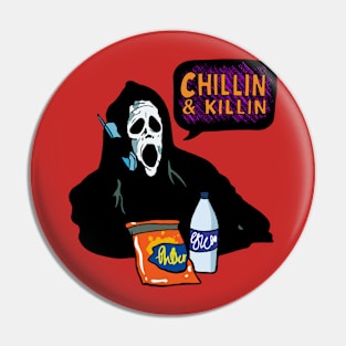 Ghostface Halloween chillin and killin Pin