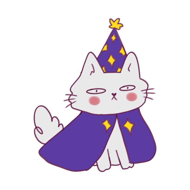 White wizard cat by Mayarart