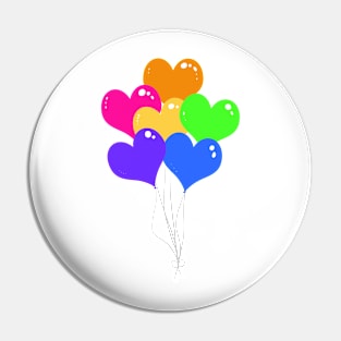 Bouquet of Heart Balloons Pin
