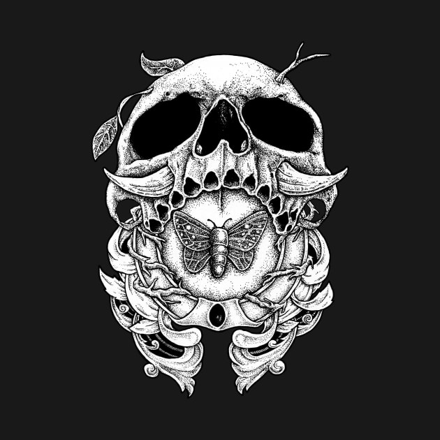 Skull & Moth by sorrowgrips