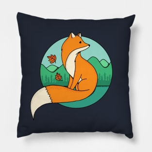 Fox and Landscape Pillow